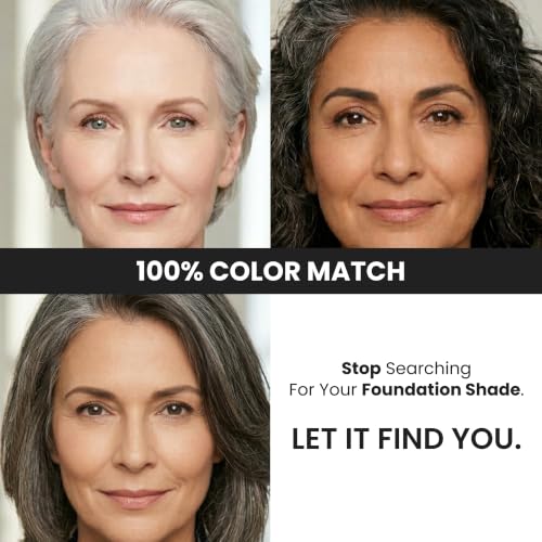 Kehyla Beauty™ Color Changing Foundation for Mature Women, Self-Adjusting Lightweight Full Coverage Formula for Fair to Medium Skin Tones, Hydrating &amp; Blurring, Long-Lasting Natural Finish, 30ml